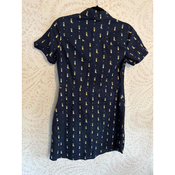 Abercrombie & Fitch Navy Blue Pineapple Print Shirt Dres - Picture 6 of 7
